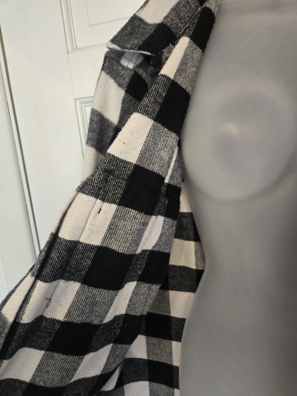 GAP Black and White Buffalo Plaid Shacket Wool Blend M - Picture 4 of 9